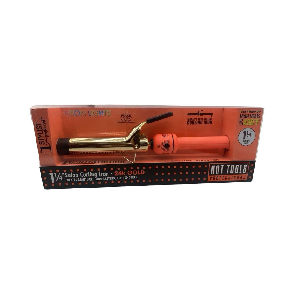 Hot Tools Professional  1 1/4" Salon Curling Iron Limited Edition Neon Lights